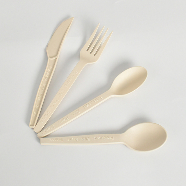 Factory Directly Price Disposable Cornstarch Knife Fork and Spoon Food Grade 