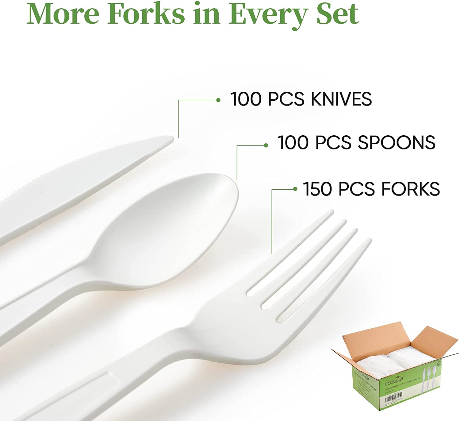 Eco-friendly Cutlery Sets Cornstarch Biodegradable Cutlery Disposable