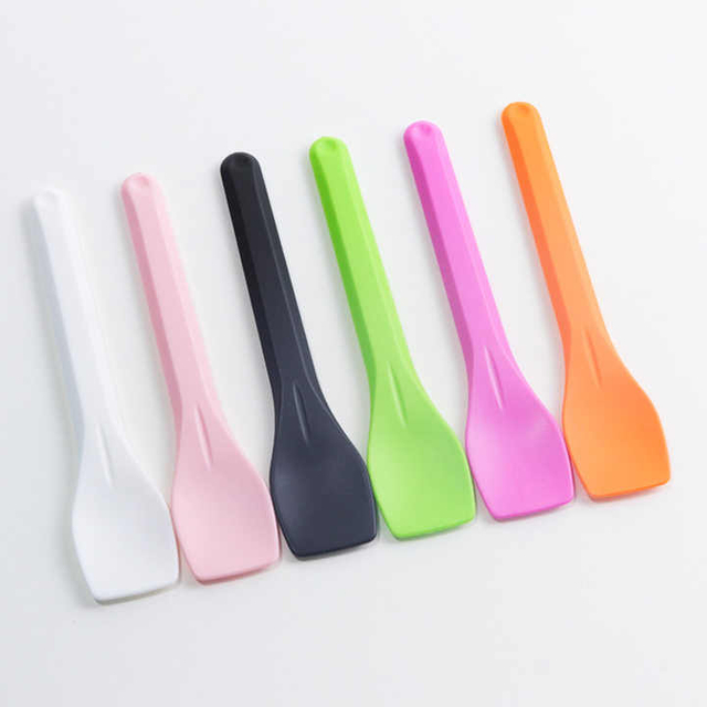 Individually Wrapped Cutlery Disposable Small Spoon Pla Colorful Ice Cream Tasting Spoons for Party