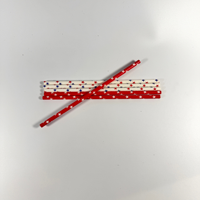 Custom Patterned Eco-Friendly Disposable Colorful Bio-Degradable Stars Custom Paper Straws Accessory for Drinks