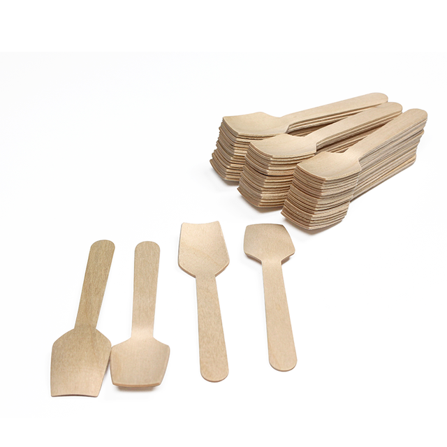 Wholesale Disposable Small Dessert Spoon Wood Dispos for Ice Cream