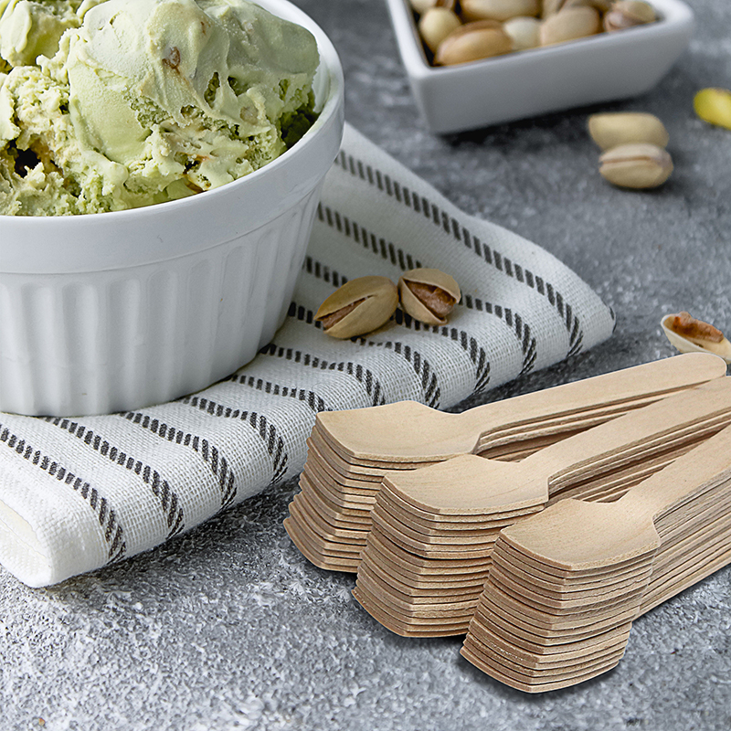 Eco Friendly Hot Sale Biodegradable Disposable Wooden Ice Cream Spoon with Customized