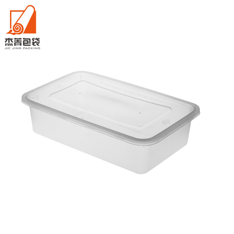 850ml Meal Prep Transparent Rectangular Fast Food Takeaway Microwavable Plastic Container with Lid