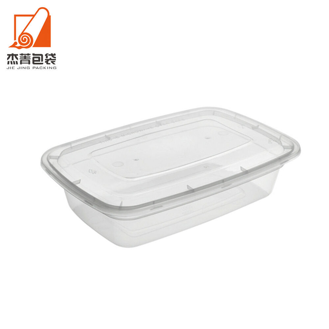 1000ml American Style Disposable Plastic Box With Lid Rectangular Shape Salad Container