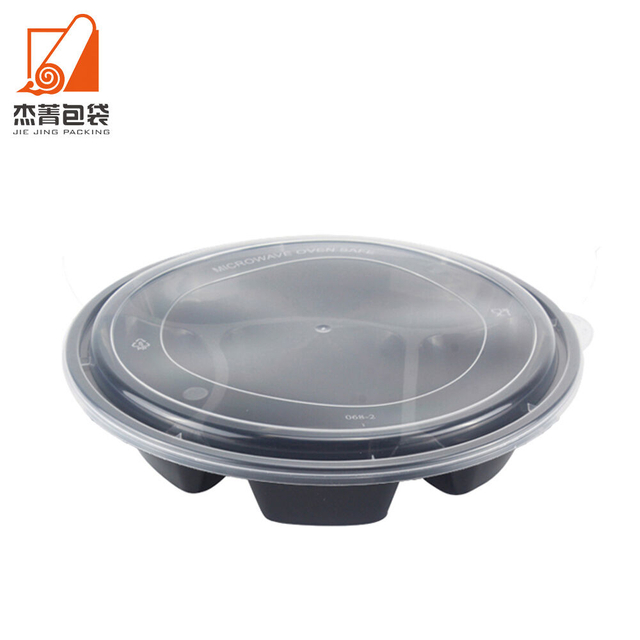 4 Compartment Takeaway Disposable Plastic Lunch Container With Lid