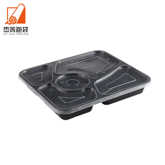 New Microwaveable 5 Compartment Plastic Lunch Takeaway Box With Lid