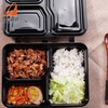 Microwave Rectangular Meal Prep Food Container Disposable Plastic 3 Compartment Takeaway Lunch Box