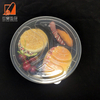 Food Grade 3 Compartment Freezer and Microwave Safe Injection Storage Bento Box Takeout Packaging Round Basin Tableware with Lid