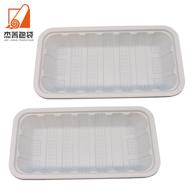 Factory Biodegradable disposable fresh fruit tray rectangular plastic food packaging Corn Starch Blister disposable