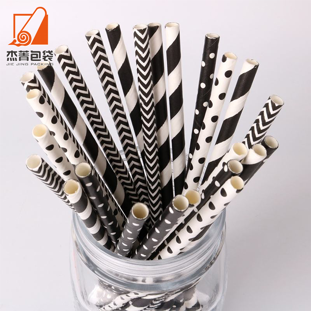 Factory price Paper straw Disposable polka dot paper straws are biodegradable