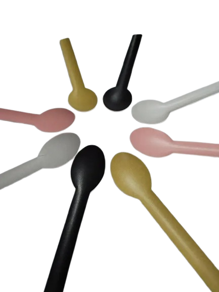 Colorful paper cutlery Bio-degradable Food Grade Pass Disposable Paper Spoon