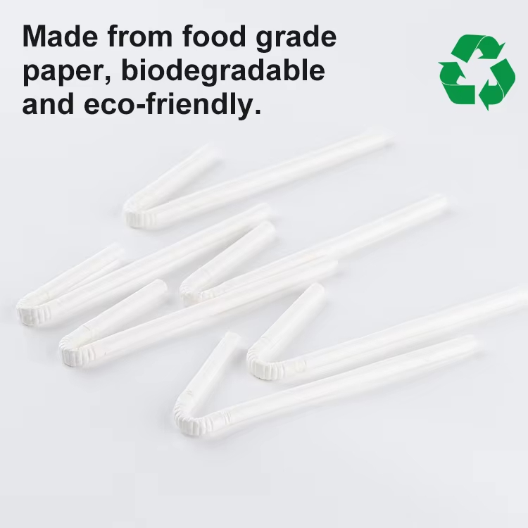 Bendable Paper Straw Cocktail Juice Drinking Straw Eco-friendly Straws Customized Color & Pattern