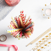 Customized degradable straw Best selling durable environmental protection milk tea drinks straw Fruit pattern straw