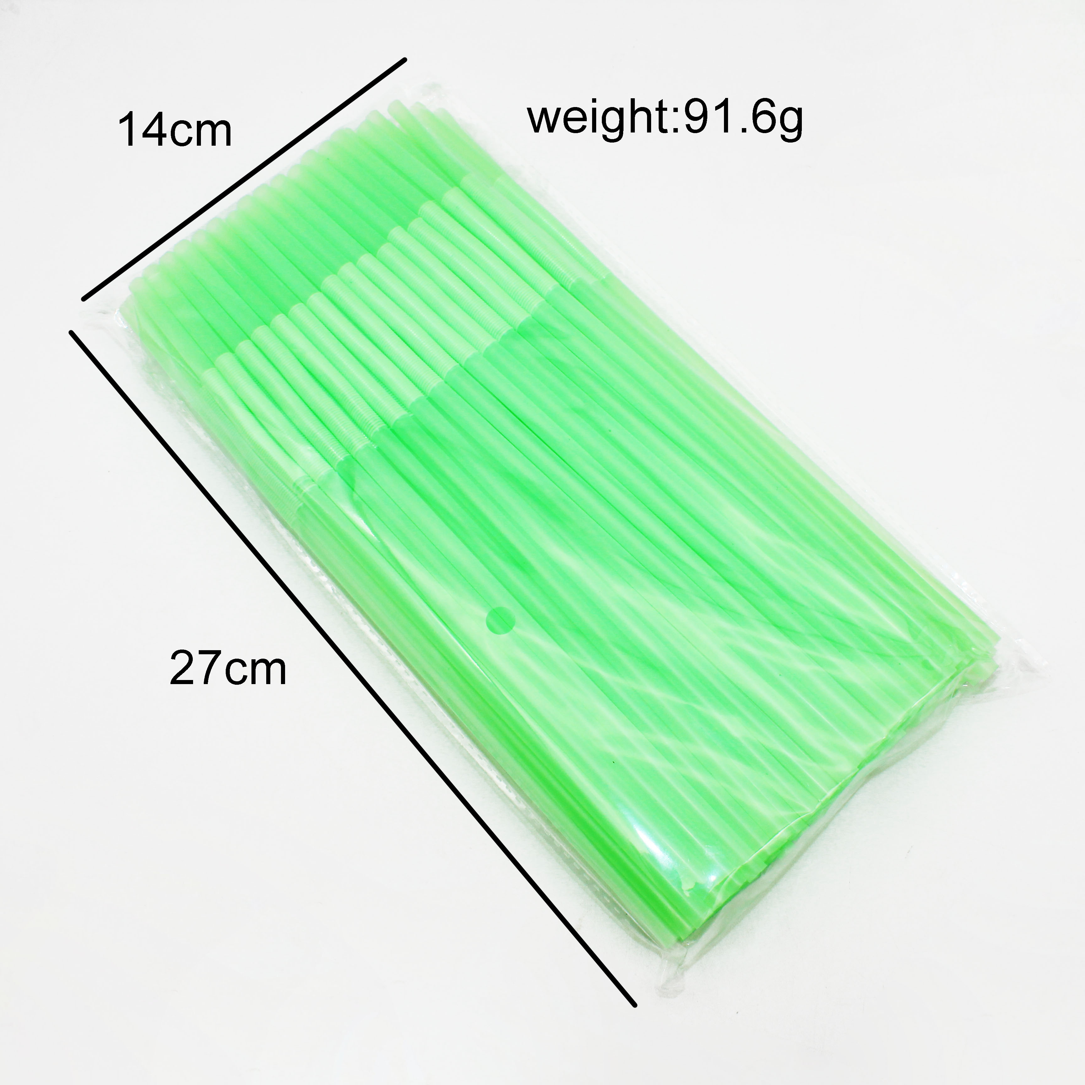 Flexible Disposable Plastic Drinking Straws Long Colorful Disposable Bendy Party Fancy neon green Straws