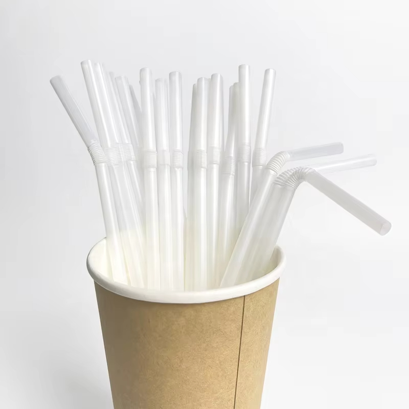 Biodegradable color pla paper bendable for straw colored drinking bubble tea clear plastic straw