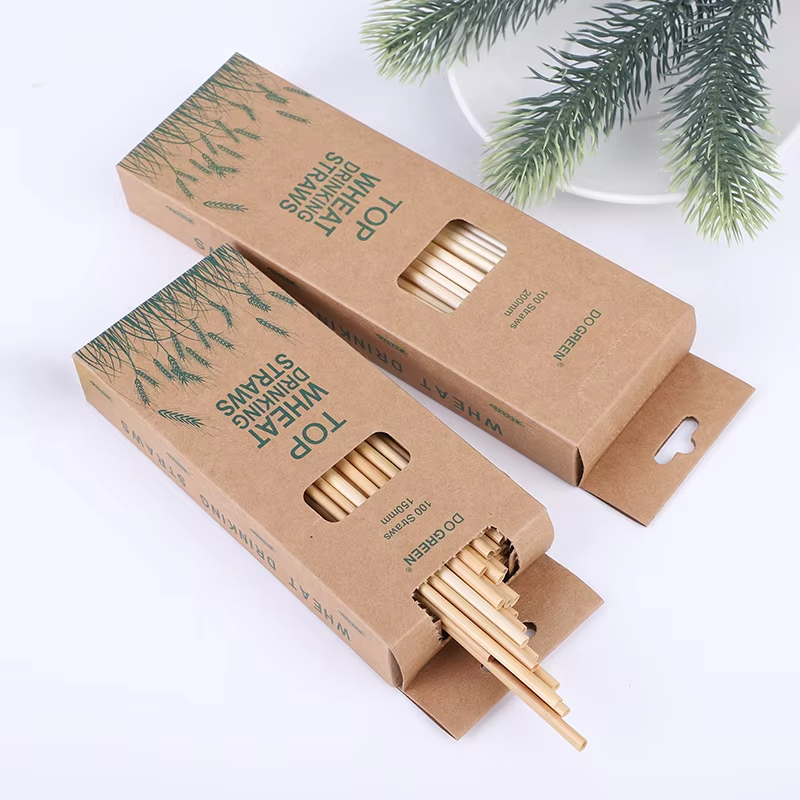 Grass Straw Eco Friendly Degradable Disposable 100% Nature Hay Wheat Drinking Straws