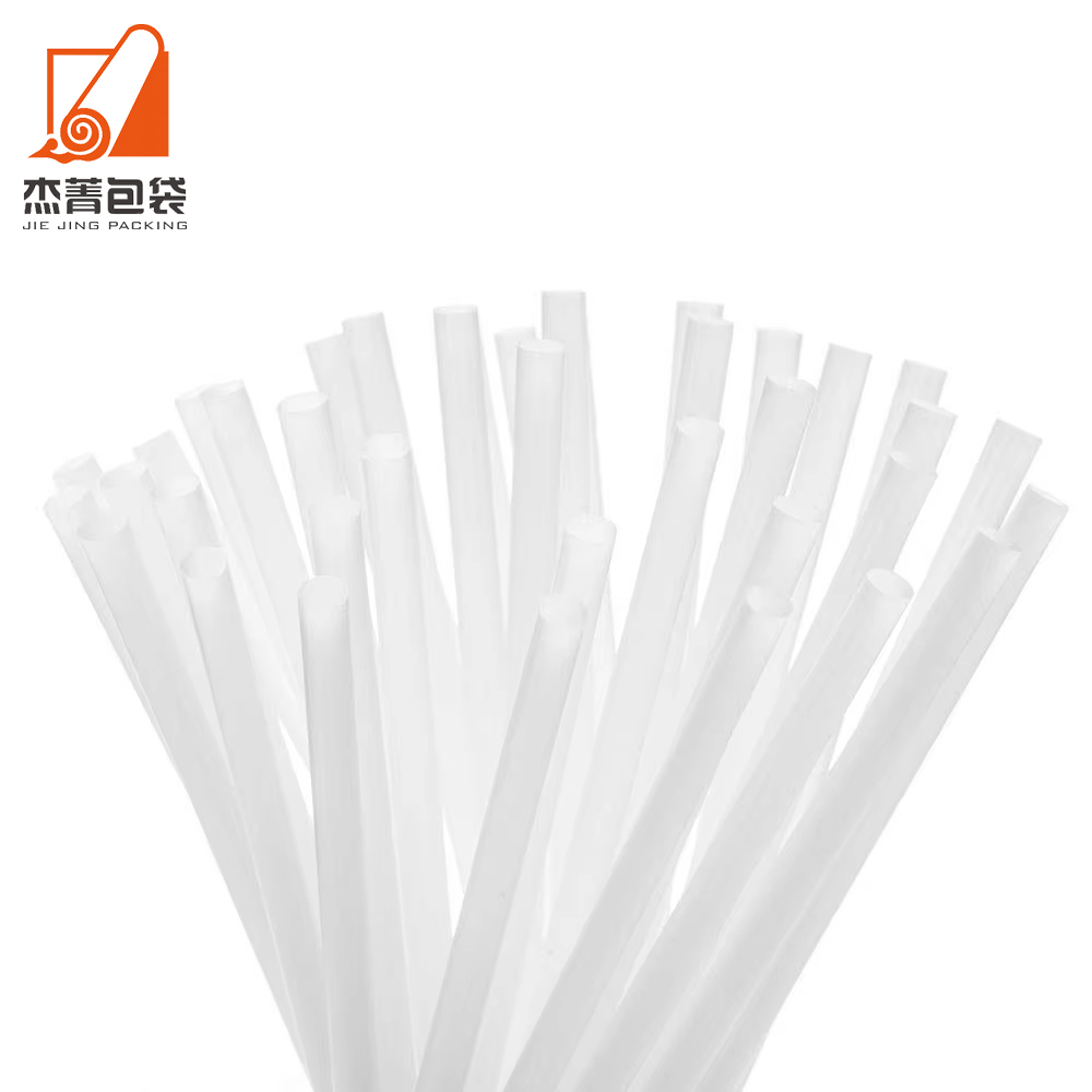 Eco Biodegradable Individually Wrapped Compostable Disposable Clear PLA Bubble Tae Straw For Drinks Iced Coffee Milkshake