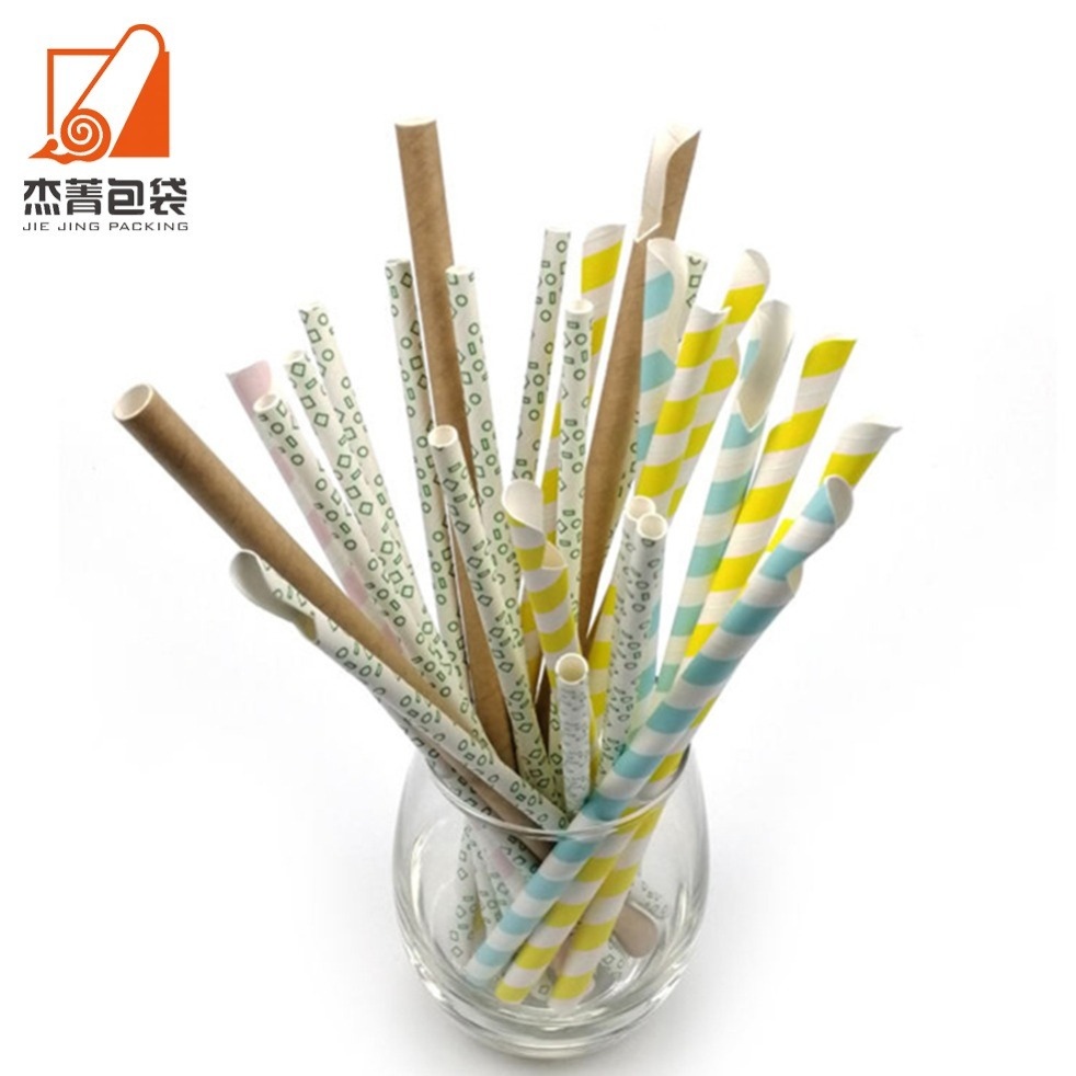 Spoon straw Biodegradable pearl paper spoon straw milkshake straw