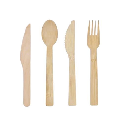 100% eco friendly 150mm disposable wooden bamboo knife spoon fork tableware set
