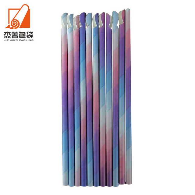 Customized Colorful Biodegradable Paper spoon straw Environmental Protection Hot And Cold Drink Paper straw