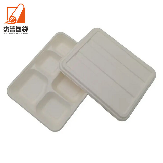 Sugarcane Disposable Degradable Paper Box Bagasse Takeaway Fast Food Container Salad Box