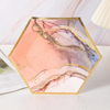 Quality supplier Custom hexagonal colored disposable gold-plated paper plates can be used to decorate parties