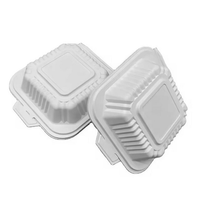 Wholesale 6 inch clamshell biodegradable container takeaway box fast food packaging