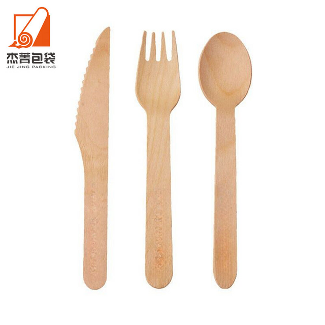 Wholesale Biodegradable Bulk Wood Spoon / Forks / Knives Disposable Wooden Cutlery Set