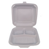 Factory Supplier Price Eco Friendly Take Away Cornstarch 3 compartment food box with lid