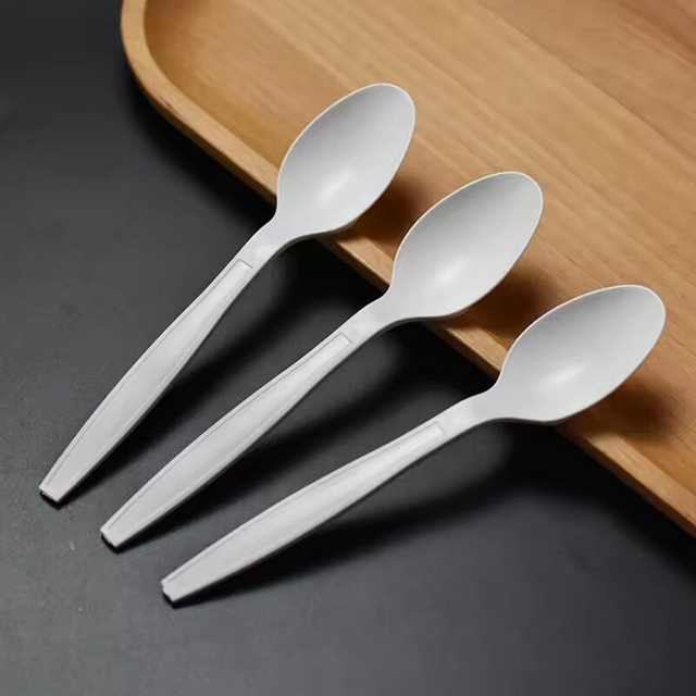 Natural Eco-friendly Cornstarch Spoon Food grade Biodegradable Dinner Tableware Disposable Cutlery Spoon
