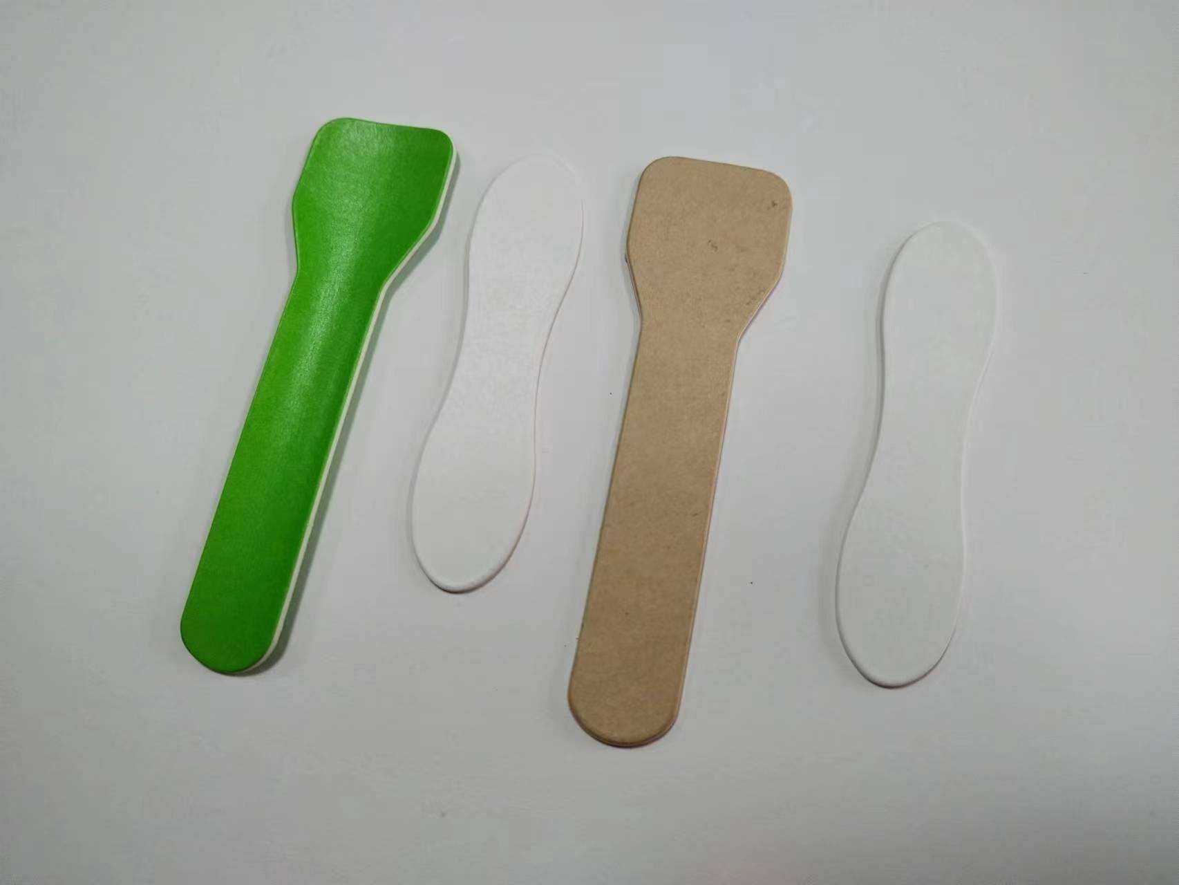 Hot Selling Creative Paper Spoon Dessert Coffee Cake Scoop Square Spatula Biodegradable Paper Spoon
