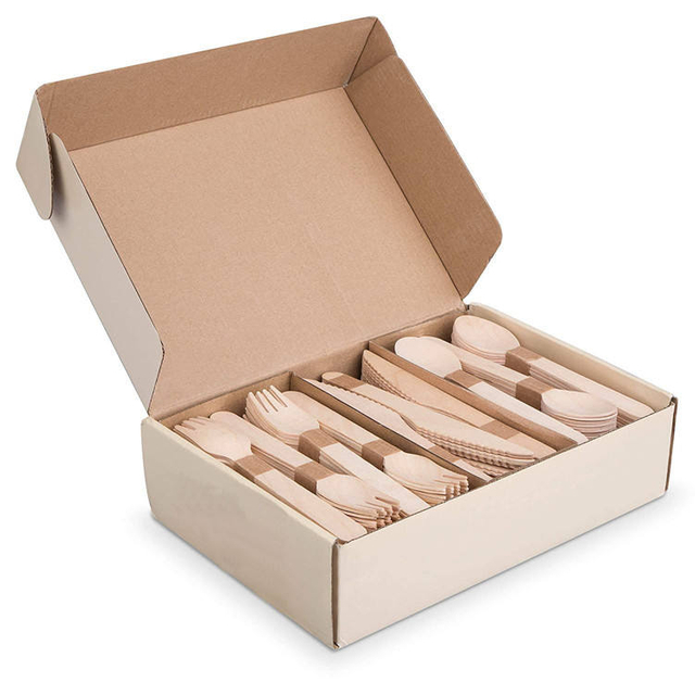 Hot Sale Disposable wooden cutlery spoon wooden spoon eco-friendly cutlery sets