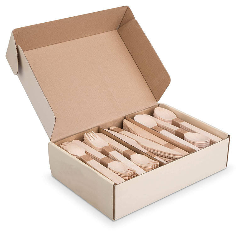 Hot Sale Disposable wooden cutlery spoon wooden spoon eco-friendly cutlery sets