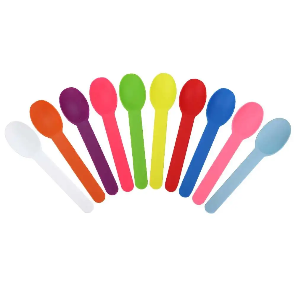 paper gelato spoon individual wrapped picking up