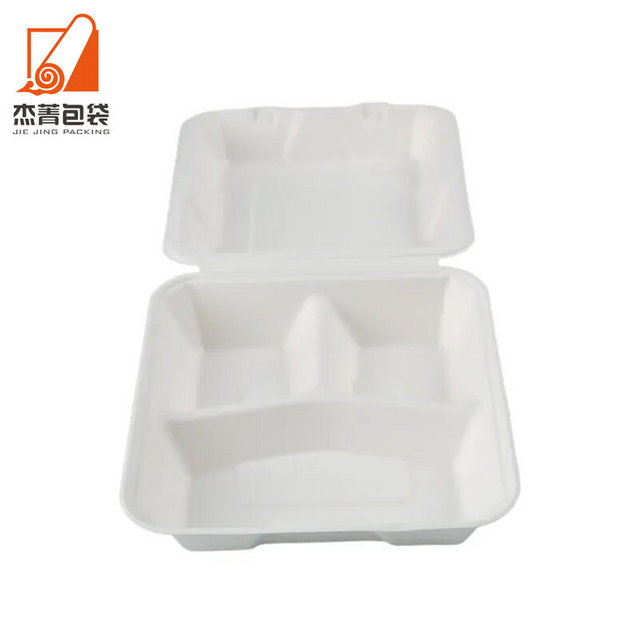 Fast food takeaway boxes biodegradable meal prep lunch box sugarcane pulp food containers