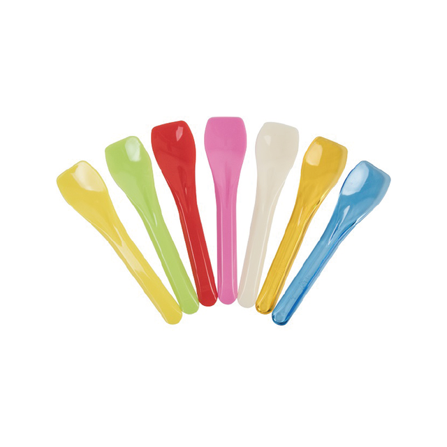 Colorful Solid Handle Plastic Spoon for Gelato or Yogurt Spoon Bulk Package