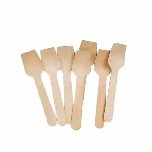 95mm Einweg-Holz besteck Eis löffel Quadratische Schaufel für Party Hand gefertigter Holz löffel für ultimative Eiscreme
