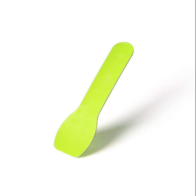 Eco-friendly Customized Logo Printed Biodegradable pink Small Gelato Paper Spoon Disposable Paper Cutlery Sets for Ice Cream