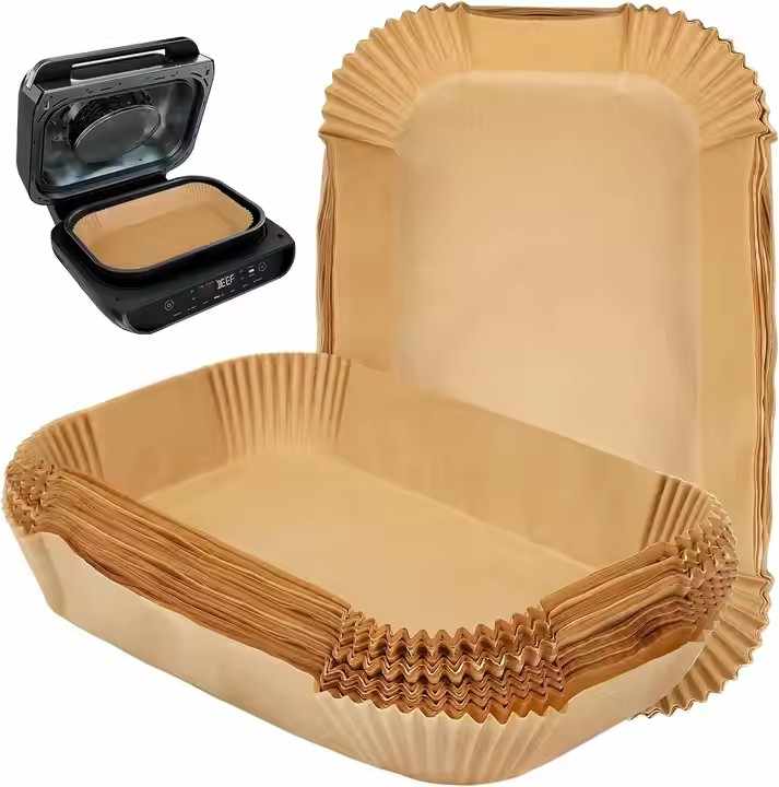 Rectangular Air Fryer Liner for Temperature Range 0 to 230 Degrees Celsius Chemical Pulp Plastic Baking Paper for Packaging