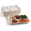 5 Fach Einweg Bagasse Tablett zum Mitnehmen Lebensmittel behälter Gemüse Mahlzeit Obst Sushi Bagasse Tablett