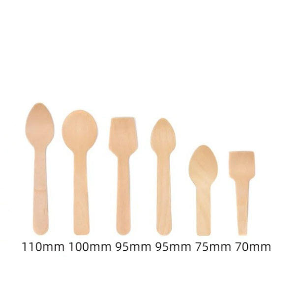 Biodegradable compost Compostable birch disposable square end Tasting spoon Yogurt spoon Ice spoon