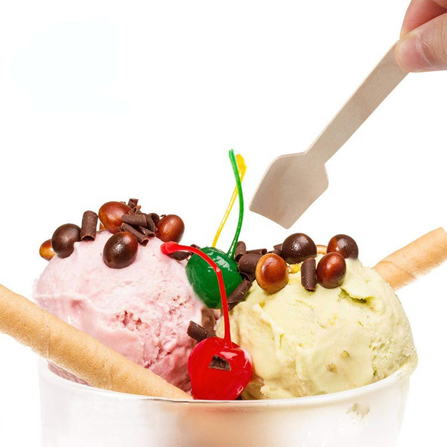 Wholesale Natural Disposable Wooden Spoon Bulk Cheap for Ice Cream Spoon