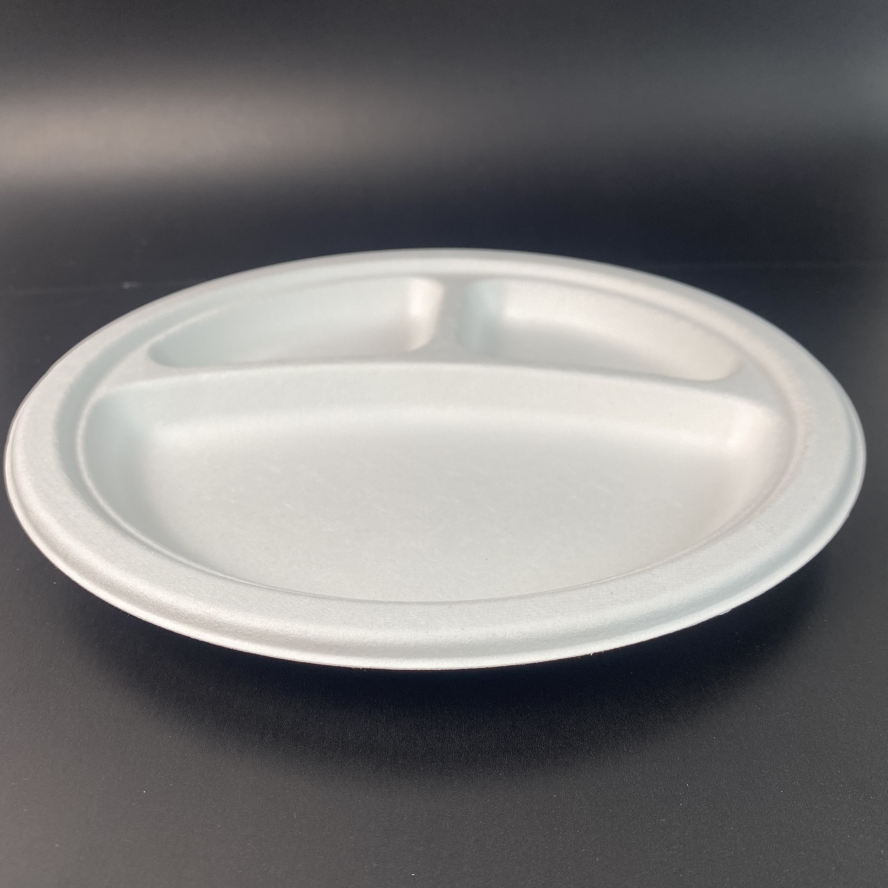 Biodegradable Sugarcane Disposable Paper 9 Inch 3 Division Plate