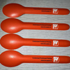 Stronger Customized Disposable Birthday Party Kids Chocolate Ice Cream Red Paper Spoon Fork Paper Spork