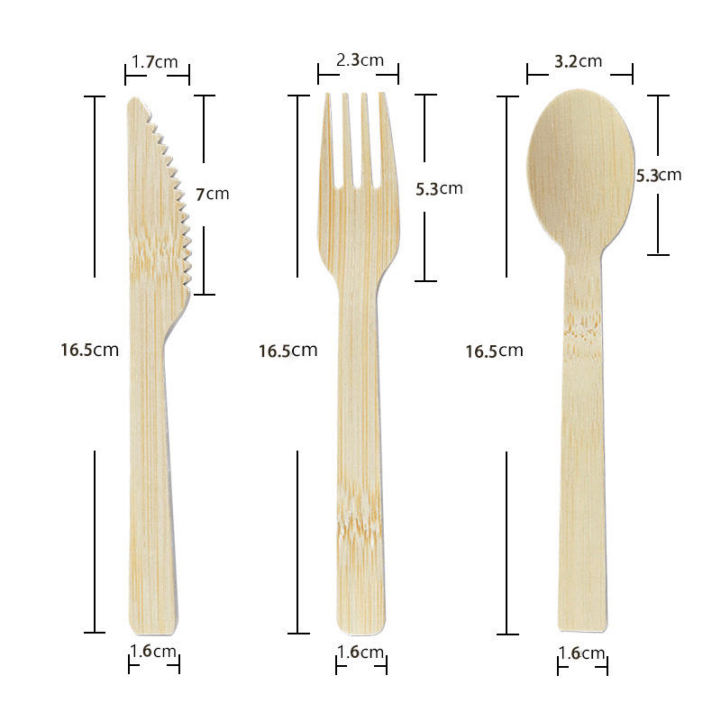 100% Biodegradable Factory Price Single Use Fork Spoon and Knife Suitable Cutlery for Restaurant Camping