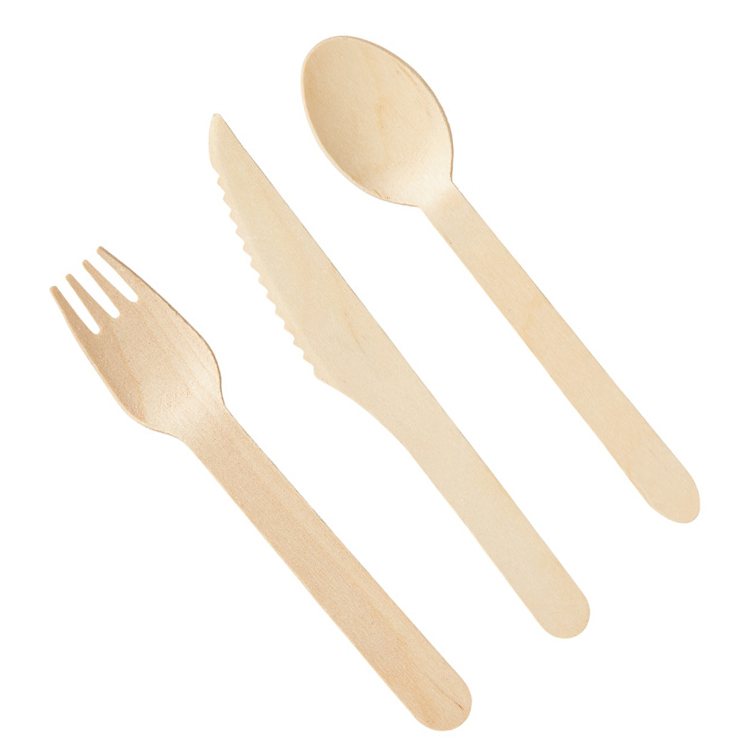 Natural Bulk Birch Hot Selling 160mm Disposable Wooden Cutlery for Restaurants