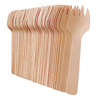 Free Sample 16cm Biodegradable Disposable Birch Wooden Cutlery Eco-Friendly Mini Spork for Parties