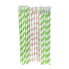 Customized Strip Mix Printed Colors Dot Striped Paper Straws