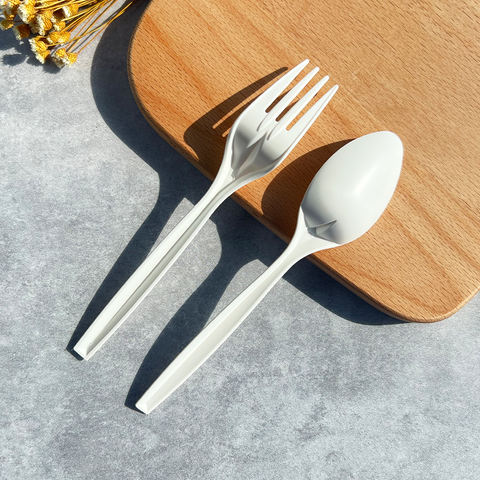 Logo Customized Cornstarch Cutlery Disposable Knife Fork Spoon Eco Friendly Disposable Cutlery