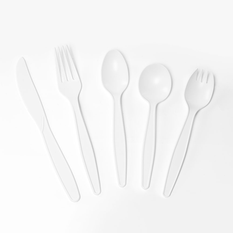 Wholesales Disposable Cornstarch PSM Plastic Cutlery Biodegradable Compostable Cutlery Set